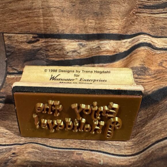 "Enjoy the Holidays!" Rubber Stamp Candy Cane Christmas Craft Card Making Art - Picture 2 of 9